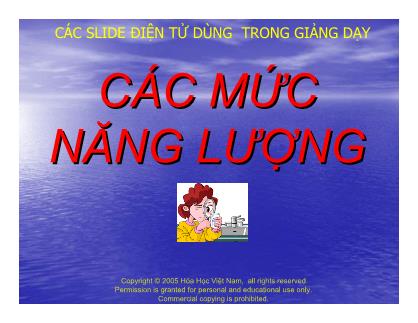 Bài giảng Các mức năng lượng