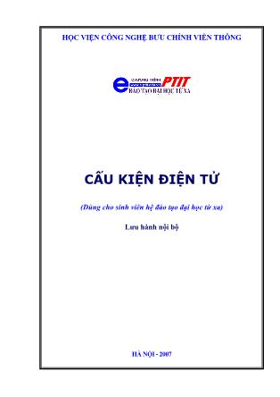 Bài giảng Cấu kiện điện tử (Dùng cho sinh viên hệ đào tạo đại học từ xa) - THS. Trần Thị Cầm