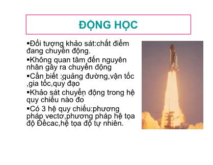 Bài giảng Cơ học lý thuyết - Động học