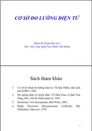 Bài giảng Cơ sở đo lường điện tử