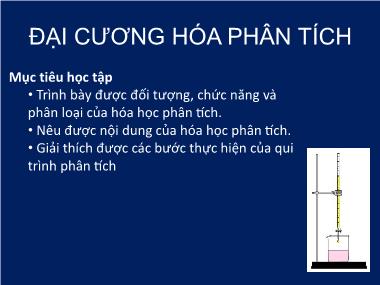 Bài giảng Đại cương hóa phân tích