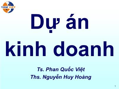 Bài giảng Dự án kinh doanh