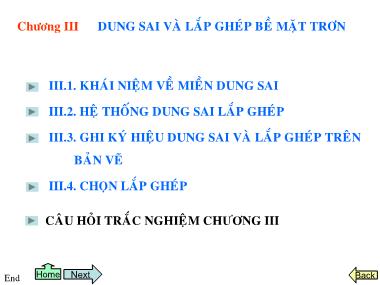 Bài giảng Dung sai & Kỹ thuật đo - Chương III: Dung sai và lắp ghép bề mặt trơn