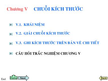 Bài giảng Dung sai & Kỹ thuật đo - Chương V: Chuỗi kích thước