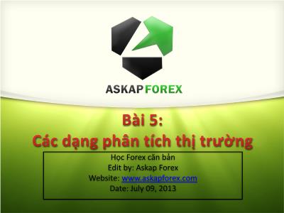 Bài giảng Forex căn bản - Bài 5: Các dạng phân tích thị trường