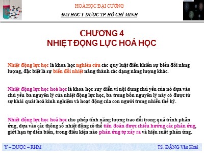 Bài giảng Hóa đại cương - Chương 4: Nhiệt động lực hoá học