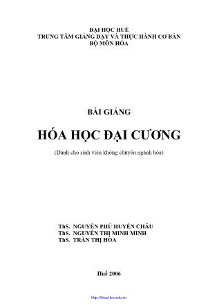 Bài giảng Hóa học đại cương (Dành cho sinh viên không chuyên ngành hóa)