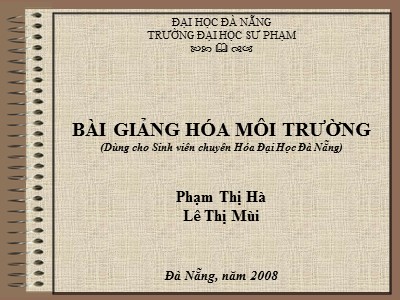 Bài giảng Hóa môi trường