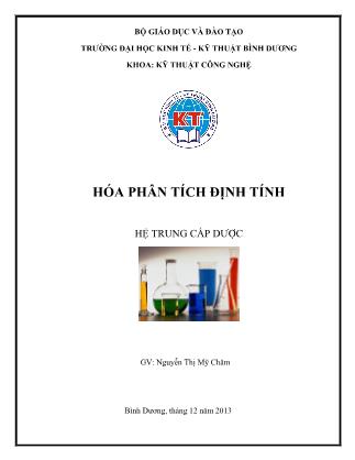 Bài giảng Hóa phân tích định tính - Nguyễn Thị Mỹ Chăm