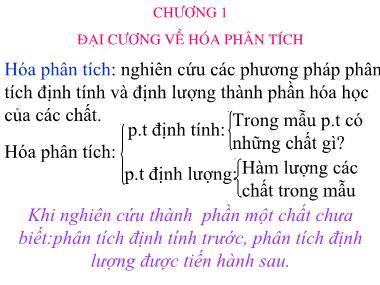 Bài giảng Hóa phân tích