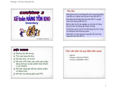 Bài giảng Kế toán tài chính - Chương 3: Kế toán hàng tồn kho (Inventory) - TS. Nguyễn Thị Kim Cúc