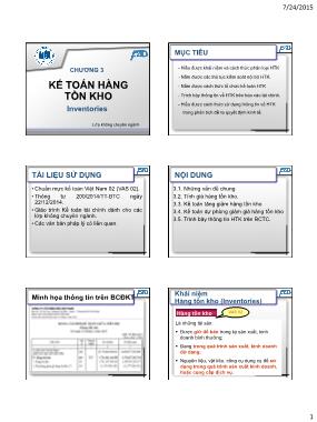 Bài giảng Kế toán tài chính (Financial Accounting) - Chương 3: Kế toán hàng tồn kho