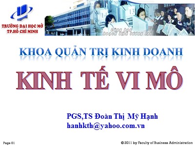 Bài giảng Kinh tế vi mô - Bài 4: Can thiệp của chính phủ - PGS,TS Đoàn Thị Mỹ Hạnh