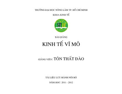 Bài giảng Kinh tế vĩ mô