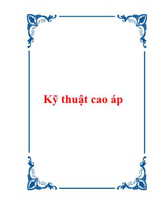 Bài giảng Kỹ thuật cao áp