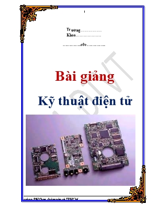 Bài giảng Kỹ thuật điện tử - Trường  ĐH Giao thông vận tải TPHCM