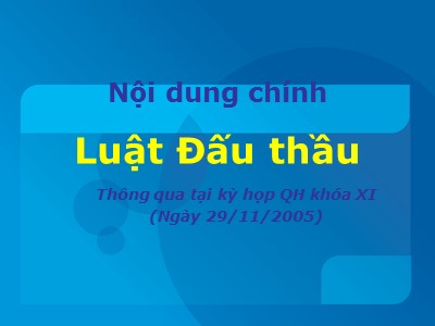 Bài giảng Luật Đấu thầu