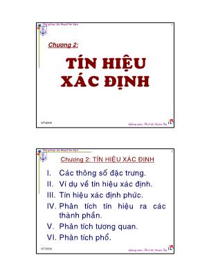 Bài giảng Lý thuyết tín hiệu - Chương 2: Tín hiệu xác định - Th.S Lê Xuân Kỳ