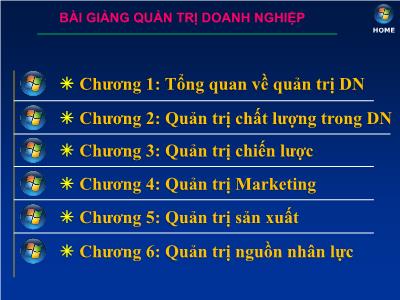 Bài giảng môn học Quản trị doanh nghiệp