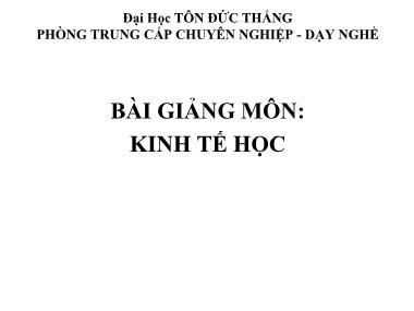 Bài giảng môn Kinh tế học