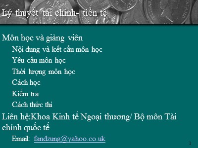 Bài giảng môn Lý thuyết tài chính-tiền tệ