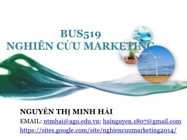 Bài giảng Nghiên cứu Marketing - Chương 1: Tổng quan về nghiên cứu Marketing