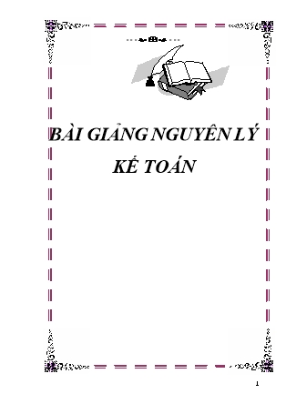 Bài giảng Nguyên lý kế toán (Bản mới)