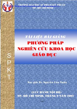 Bài giảng Phương pháp nghiên cứu khoa học giáo dục - TS. Nguyễn Văn Tuấn