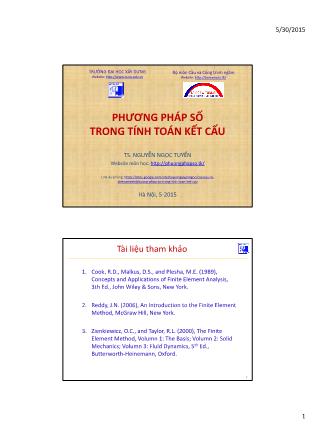 Bài giảng Phương pháp số trong tính toán kết cấu - Chương I: Giới thiệu chung - TS. Nguyễn Ngọc Tuyển