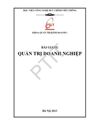 Bài giảng Quản trị doanh nghiệp (2013)