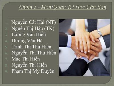 Bài giảng Quản trị học căn bản: Nhà quản trị