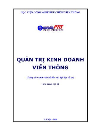 Bài giảng Quản trị kinh doanh viễn thông - GS.TS.NGƯT. Bùi Xuân Phong