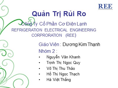 Bài giảng Quản trị rủi ro