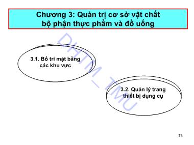 Bài giảng Quản trị thực phẩm và đồ uống (Food & Beverage Management) - Chương 3: Quản trị cơ sở vật chất bộ phận thực phẩm và đồ uống