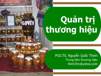 Bài giảng Quản trị thương hiệu - PGS.TS. Nguyễn Quốc Thịnh