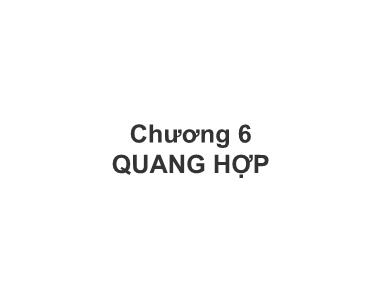 Bài giảng Sinh học đại cương - Phần 1: Sinh học tế bào - Chương 6: Quang hợp