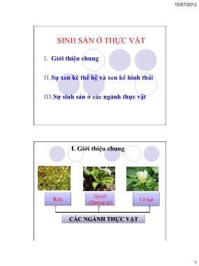 Bài giảng Sinh sản ở thực vật