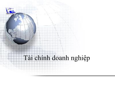 Bài giảng Tài chính doanh nghiệp