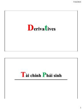 Bài giảng Tài chính phái sinh (Derivatives) - Chương 4: Định giá hợp đồng kỳ hạn và hợp đồng giao sau