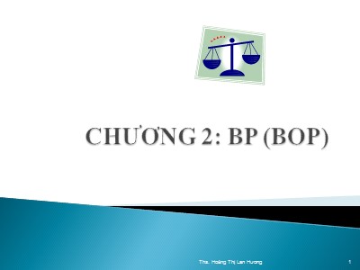 Bài giảng Tài chính quốc tế 1 - Chương 2: BP (BOP) - Ths. Hoàng Thị Lan Hương