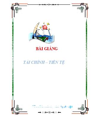 Bài giảng Tài chính–tiền tệ