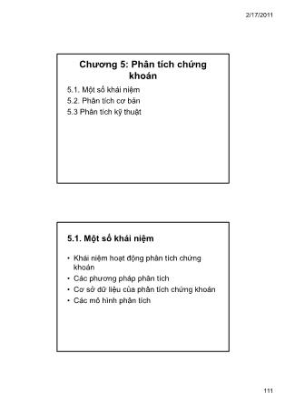 Bài giảng Thị trường chứng khoán - Chương 5: Phân tích chứng khoán - TS. Nguyễn Thị Bích Loan