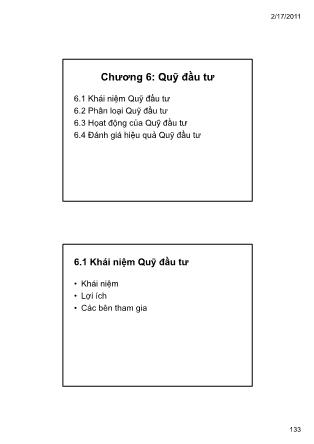 Bài giảng Thị trường chứng khoán - Chương 6: Quỹ đầu tư - TS. Nguyễn Thị Bích Loan