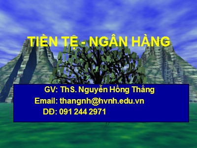 Bài giảng Tiền tệ-Ngân hàng - Bài 2: Tổng quan về thị trường tài chính - ThS. Nguyễn Hồng Thắng