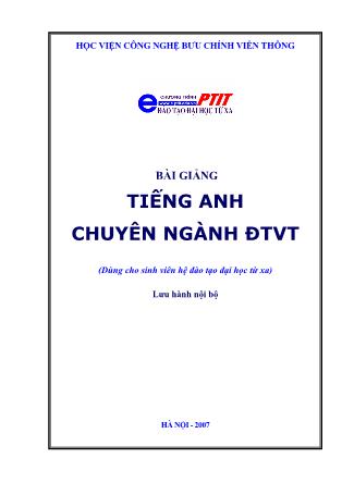 Bài giảng Tiếng anh chuyên ngành điện tử viễn thông