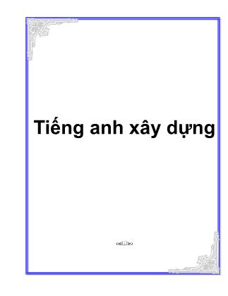 Bài giảng Tiếng anh xây dựng