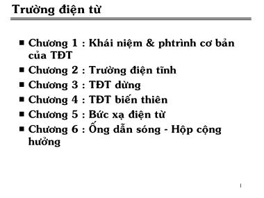 Bài giảng Trường điện từ - Chương 6: Ống dẫn sóng-Hộp cộng hưởng