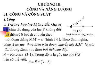 Bài giảng Vật lý đại cương A1 - Chương III: Công và năng lượng