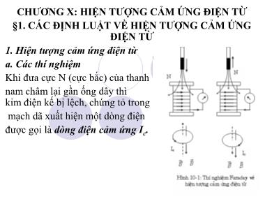 Bài giảng Vật lý đại cương A1 - Chương X: Hiện tượng cảm ứng điện từ