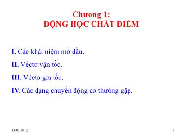 Bài giảng Vật lý đại cương